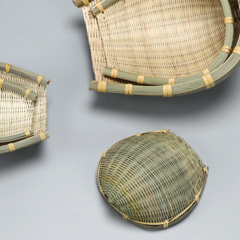 竹编筲箕簸箕箩筐竹制品淘米洗菜沥水晾晒收纳篮子火锅店饭店家用