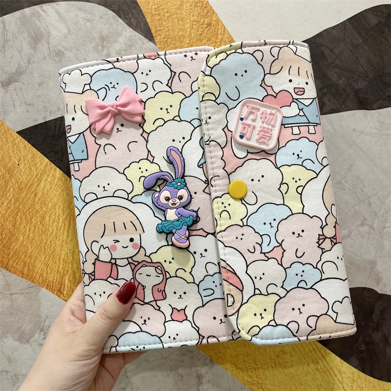 孕妈妈产检收纳册孕检孕期报告单资料册活页软布便携式可爱收纳袋