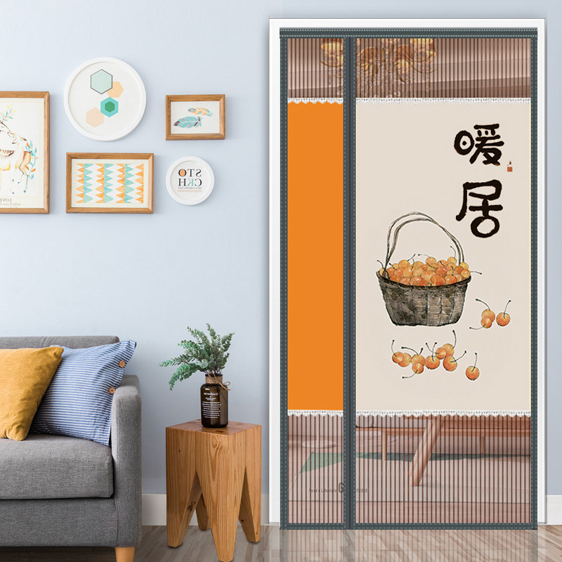 室内外防蚊门帘大门入户门磁条静音通风防窥纱门粘贴加密防蝇帘