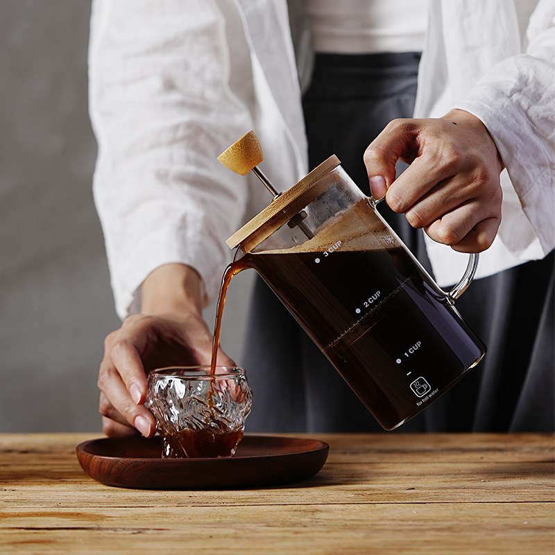 咖啡手冲壶玻璃法压泡茶壶打奶泡过滤式咖啡器具过滤杯家用煮咖啡