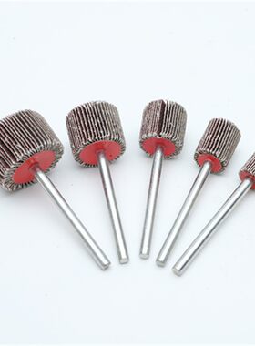 加长柄砂布e磨头百叶轮带柄叶轮柄6MM砂皮纸木材打磨抛光纱布抛光