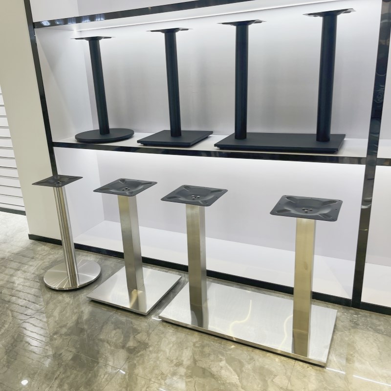 桌腿桌脚餐台脚不锈钢吧台脚铸铁底盘金属铁艺餐桌支架桌子腿定制