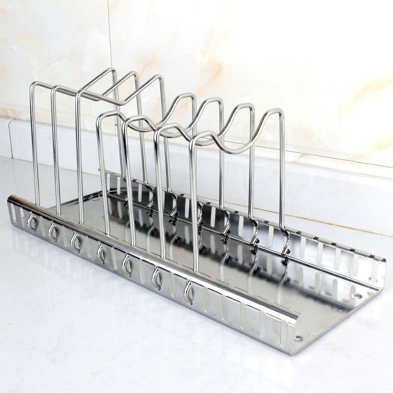 304菜板架厨房用品锅盖收纳砧板架不锈钢案板平底锅多功能置物架