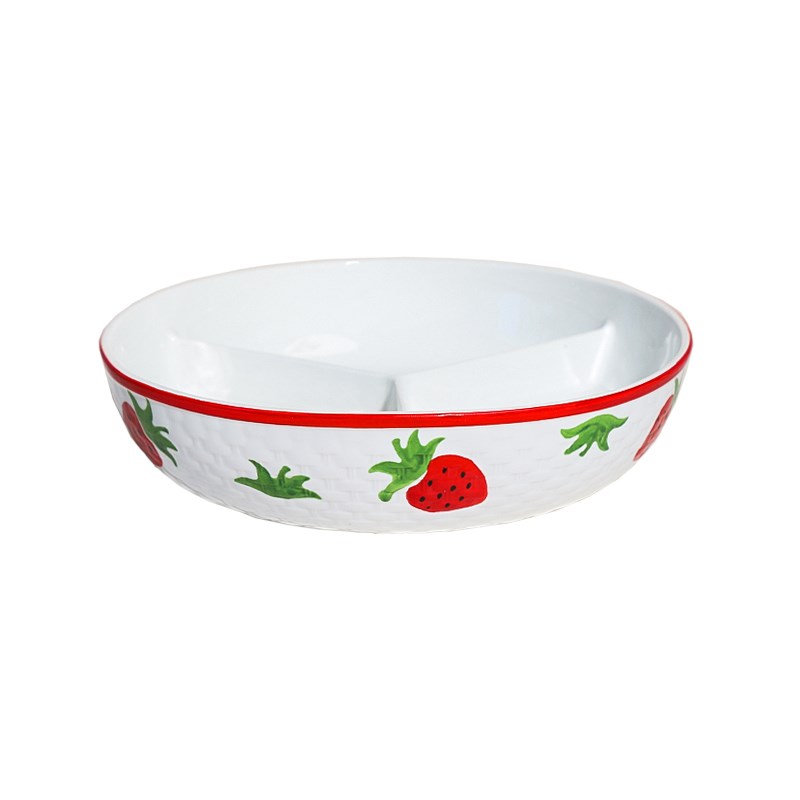 9英寸加深陶瓷分格餐盘大人家用高级感食堂超大容量三格分食餐盘