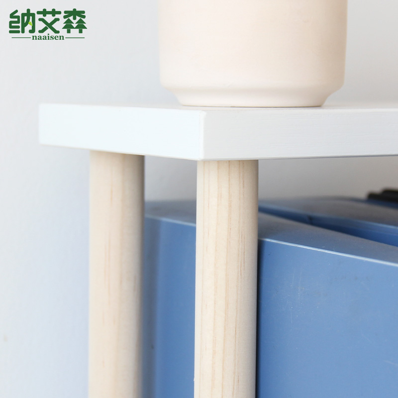 桌面置物架办公室收纳架桌上文件架多层书架木质书桌台面整理架子