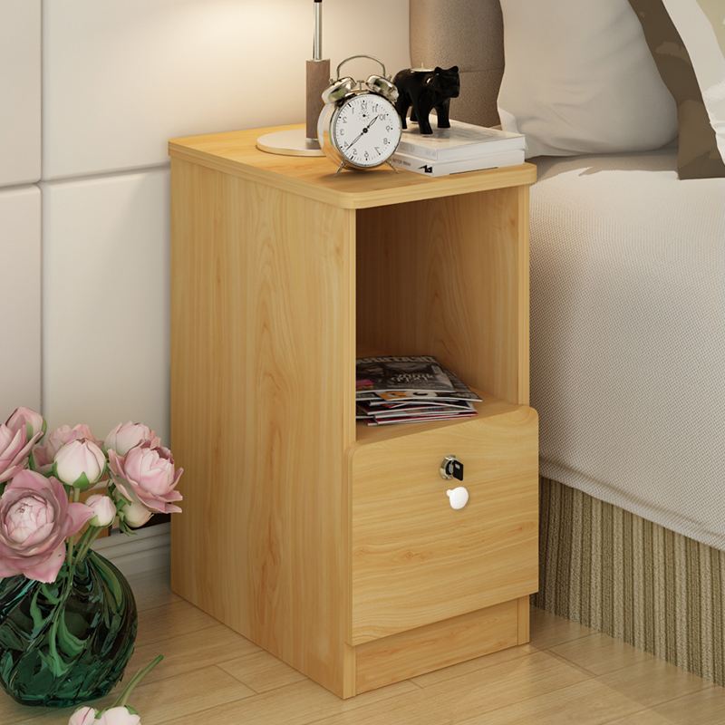 床头柜迷你小户型20-25-30cm卧室床边带锁超窄现代简约收纳储物柜