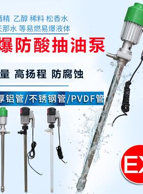 手提防爆电动抽油泵不锈钢汽油甲醇化工溶剂抽液泵耐Z腐蚀油桶泵