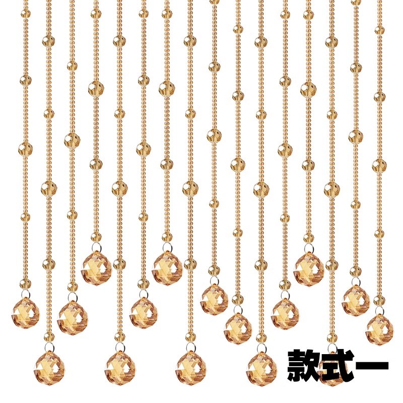 水晶帘子客厅隔断帘免打孔卫生间门口珠帘串珠店铺商用婚庆装饰帘