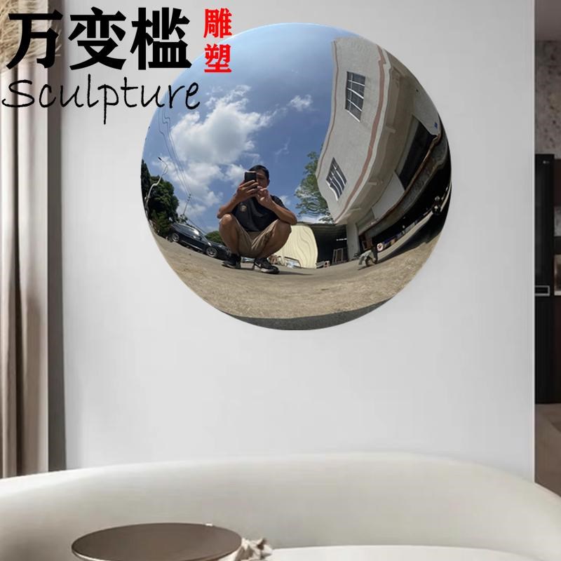 不锈钢镜面圆形镜子壁饰酒店客房厅餐厅沙发背景墙面壁挂件装饰品