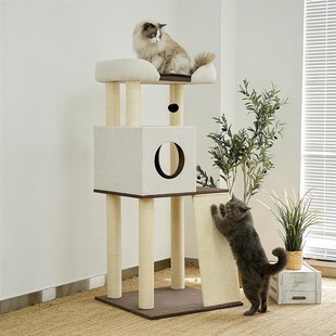 升级!大床猫爬架猫窝猫树一体剑麻不占地多层肥猫布偶缅因猫架子