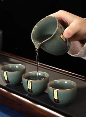 陶清o见窑开21017片茶具套装瓷功茶具整套冰裂瓷茶夫道盖碗茶壶杯