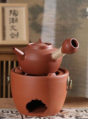潮州砂铫KZR烧水古功夫茶复煮红泥线煮水圈壶陶壶水煮茶