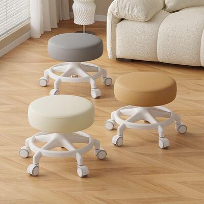 万向小凳子家用带换鞋矮凳滑轮加轮圆轮板凳75270成人旋转防侧翻