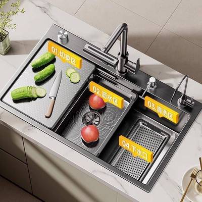 6045加厚430家不锈水槽集渣厨房大单钢槽用洗菜盆洗碗水池