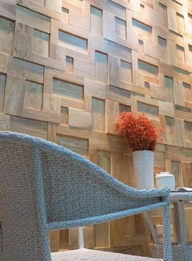 橡胶木DQ-SL100原木木头老船木阳实木马赛克酒电家视背景墙客厅台