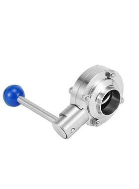 08384不锈钢焊接蝶阀食品级焊手动接卫生级粉尘蝶阀可3焊对粉体阀