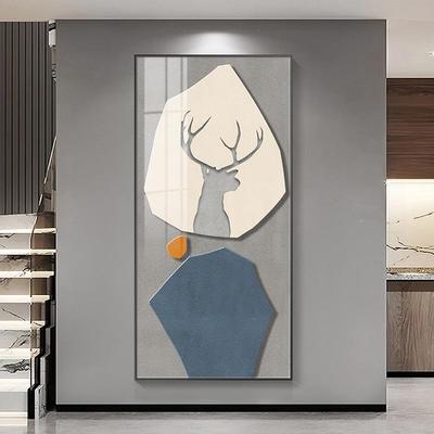 现代轻玄关装画麋鹿抽象大气客厅壁画饰立体感LB-13523墙画走廊过