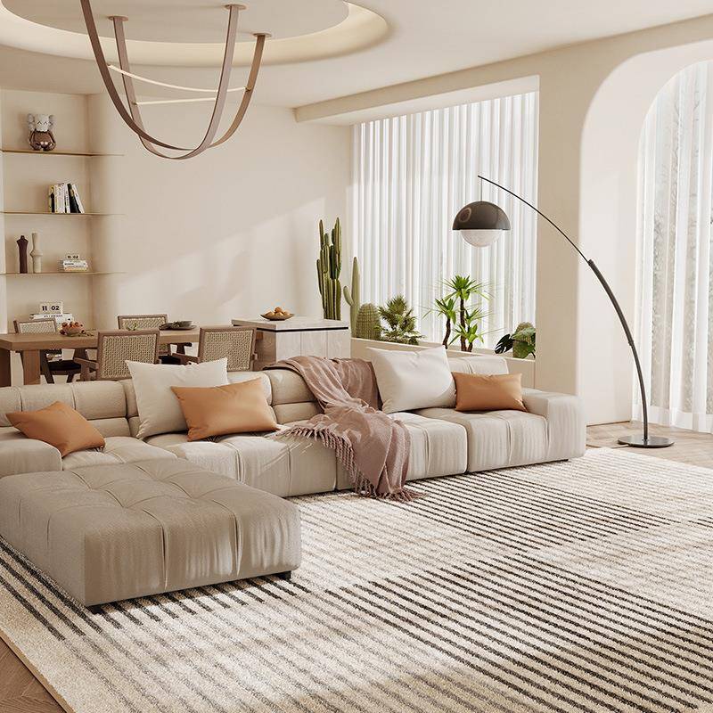 北欧is风n客厅地毯沙发茶几滑毯004家用卧室床奢边防滑地毯轻防地