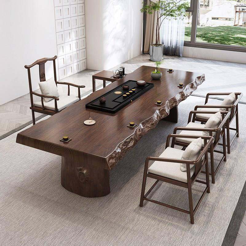 新木中式实木茶桌原功室夫泡茶椅全套办桌DGH公接待禅意大板茶台