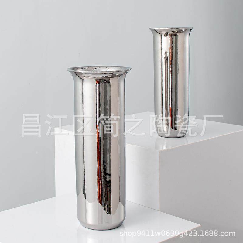 现代电镀陶瓷花瓶摆件桌客厅餐玄关茶几样花板XKF房插干花器桌面,橡塑材料及制品,工业陶瓷,淘宝优惠券,粉丝福利购,淘宝优惠卷