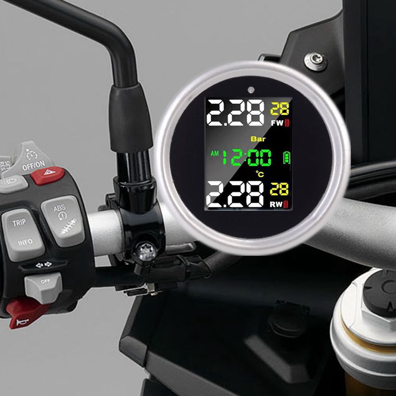 摩托车胎压监测电动车机车气压侦测器轮J胎压力检测仪太阳能免接