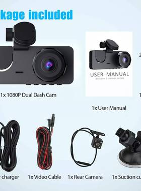 新品三镜头清行车记录仪高0180三P凌通6241648录行车记录器