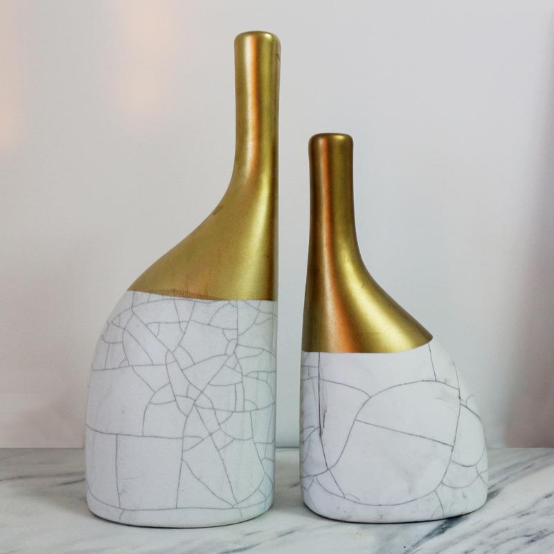 OAH创意欧式瓶客厅摆花美式餐桌软装饰品干家件居仿真花插花摆设