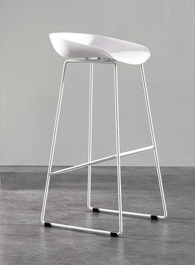 北酒吧欧高椅现代脚简约塑料吧椅钢筋腿休闲清吧前咖H615钢筋啡台