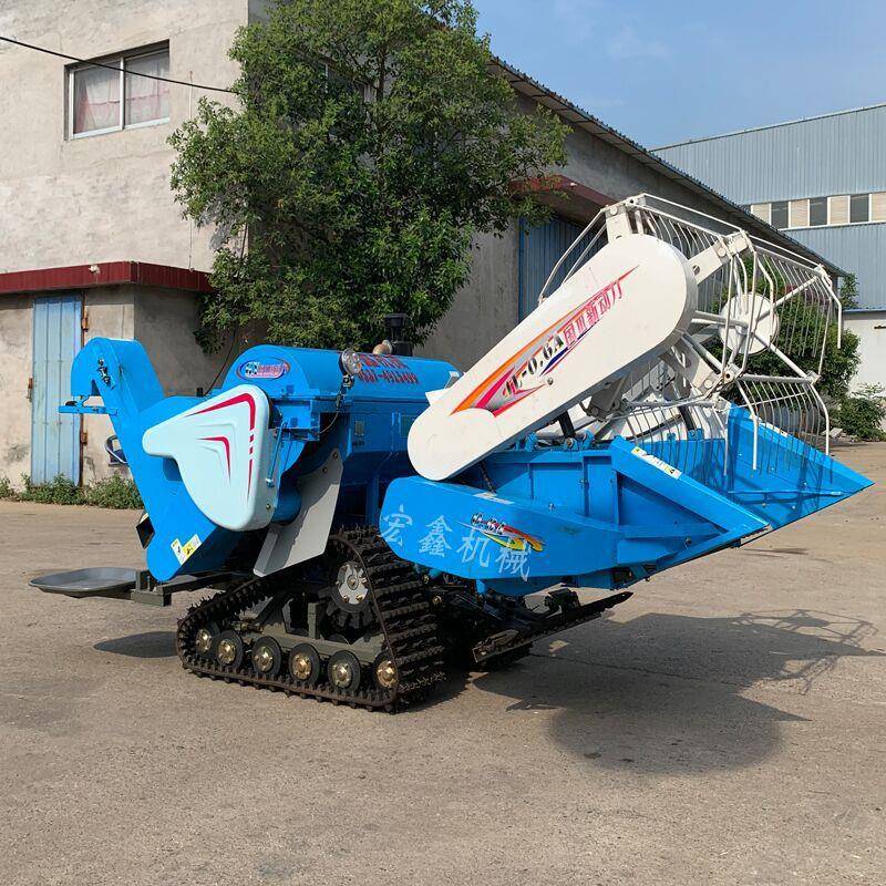 微小型水稻联合收割机 手推割茬高低可调割幅1米 小型稻谷收割机