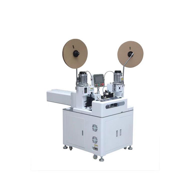 全自动排线端子机全自动伺服排线端子机新款白色双头排线自动打端