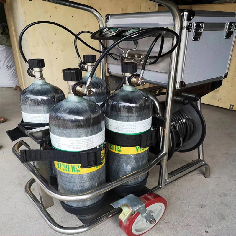 6.8L移动供气源 KRD4/6.8/30推车式长管空气呼吸器 4瓶移动供气源