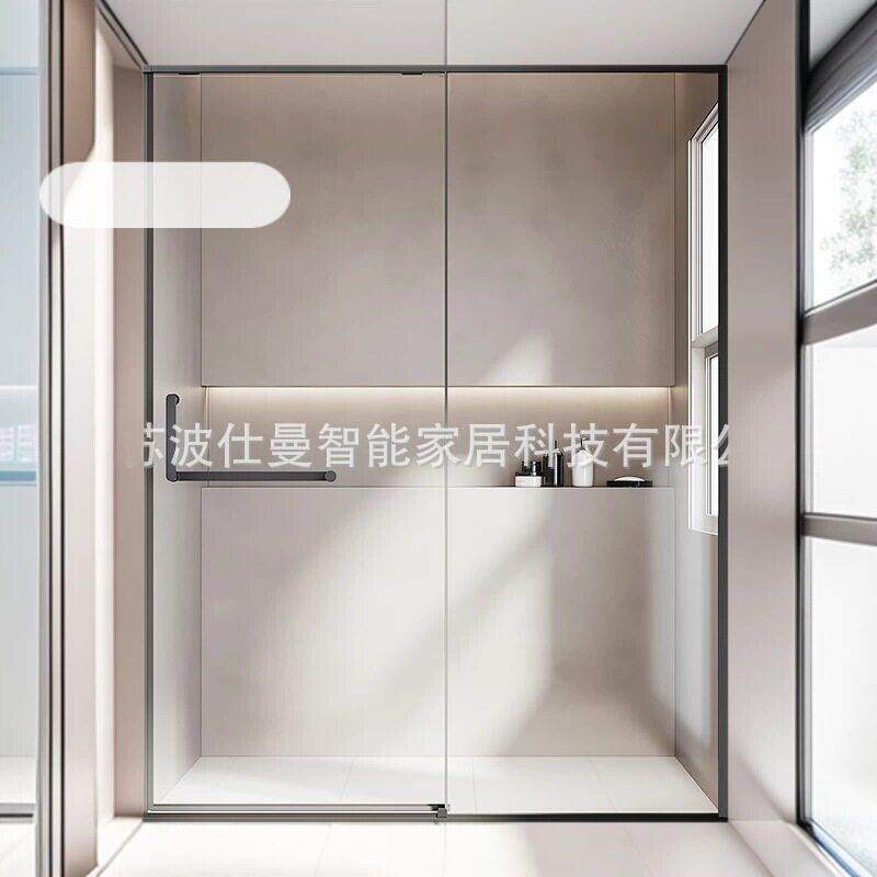 淋浴隔断房干湿分离一体式卫生间浴室玻璃推拉门洗澡间