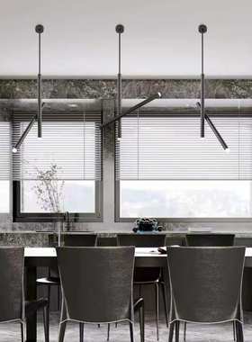 长筒吧台小吊灯极简现代个性设计师餐厅黑色圆柱形led吊灯跨境