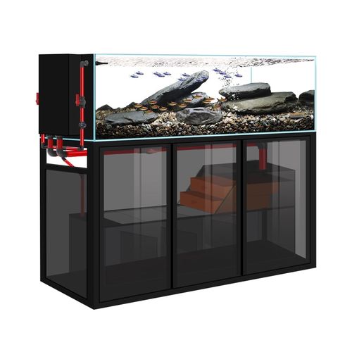 2025新款工业风溪流缸底过滤超白玻璃客厅家用生态隔断水族箱鱼缸