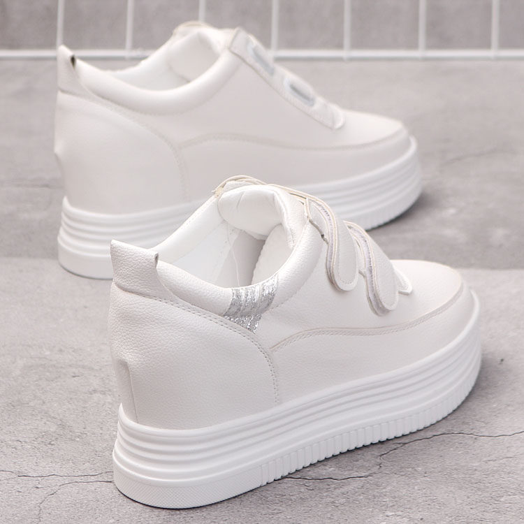 2021春秋季新款厚底小白鞋女内增高8cm魔术贴韩版街拍百搭女鞋子,女鞋,帆布鞋,淘宝优惠券,粉丝福利购,淘宝优惠卷