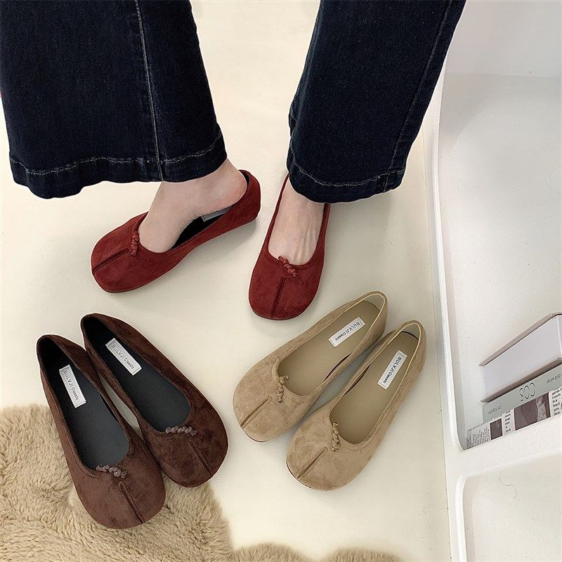 设计感小众平底单鞋女鞋子早秋新款一脚蹬猪蹄鞋韩版浅口分趾鞋女,女鞋,浅口单鞋,淘宝优惠券,粉丝福利购,淘宝优惠卷