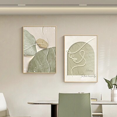 原木风卧室床头装饰画客厅u沙发背景墙面挂画现代简约餐厅房间壁