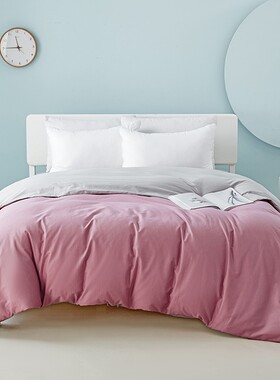 A类纯棉被套单件150x200纯色全棉被罩20F0x230粉色双人220x240被