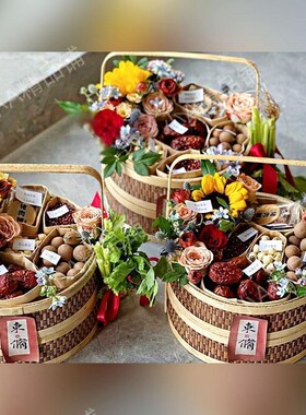 束修六礼教师节礼盒送老r师中式手提竹编礼盒空盒束修之礼国风礼