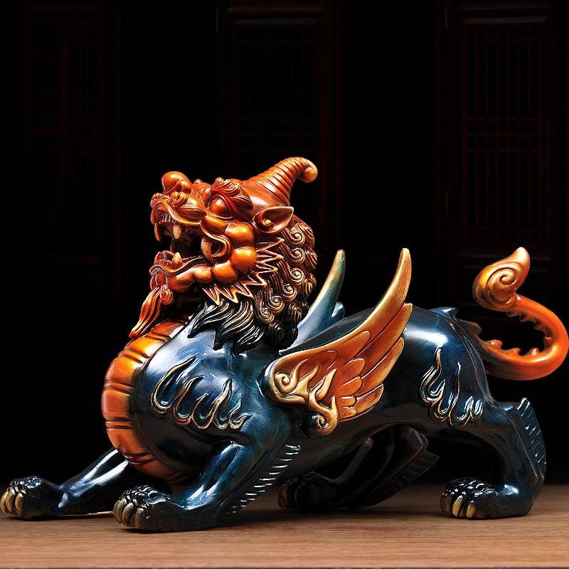 全铜貔貅摆件一对招财皮丘家用客厅玄关办公室办公桌装饰工艺品