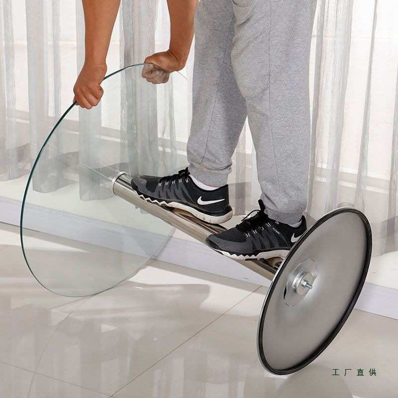 钢化玻璃圆桌简约茶几阳台休息4S谈判桌小户型咖啡台洽谈桌椅