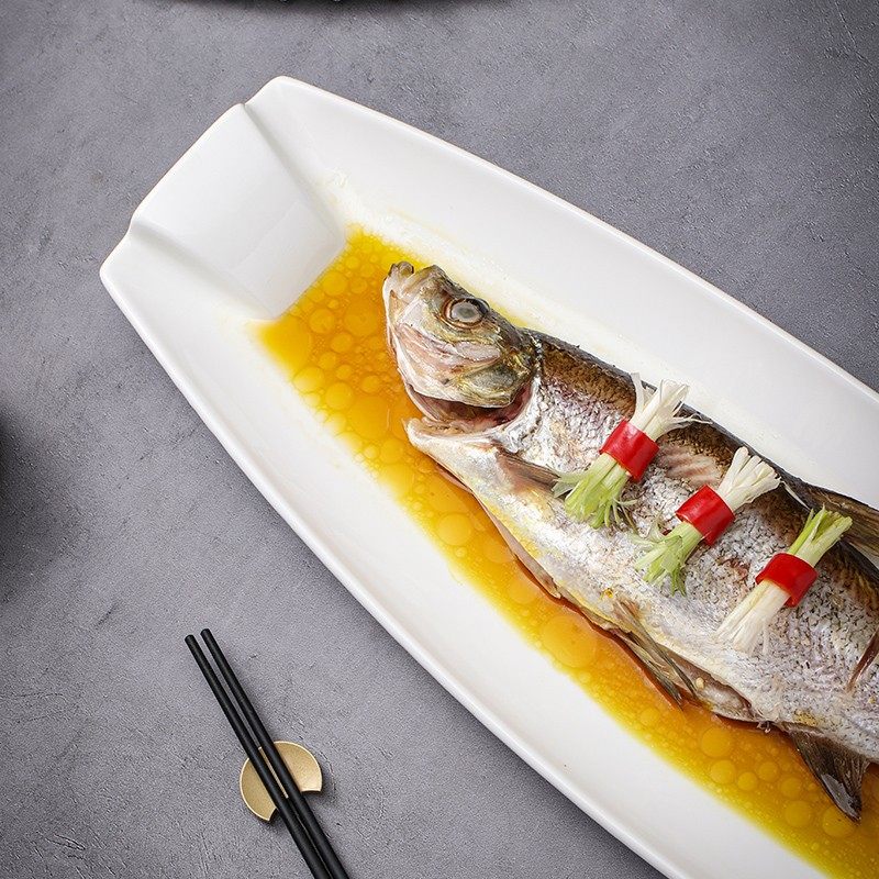 鱼盘大号超大高颜值长条带鱼盘酒店饭店商用私房菜餐具长型鱼盘子,餐饮具,盘,淘宝优惠券,粉丝福利购,淘宝优惠卷