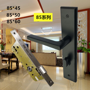 不锈钢门锁室内卧室门锁黑色简约百搭房门锁实木经典 大门 金色美式