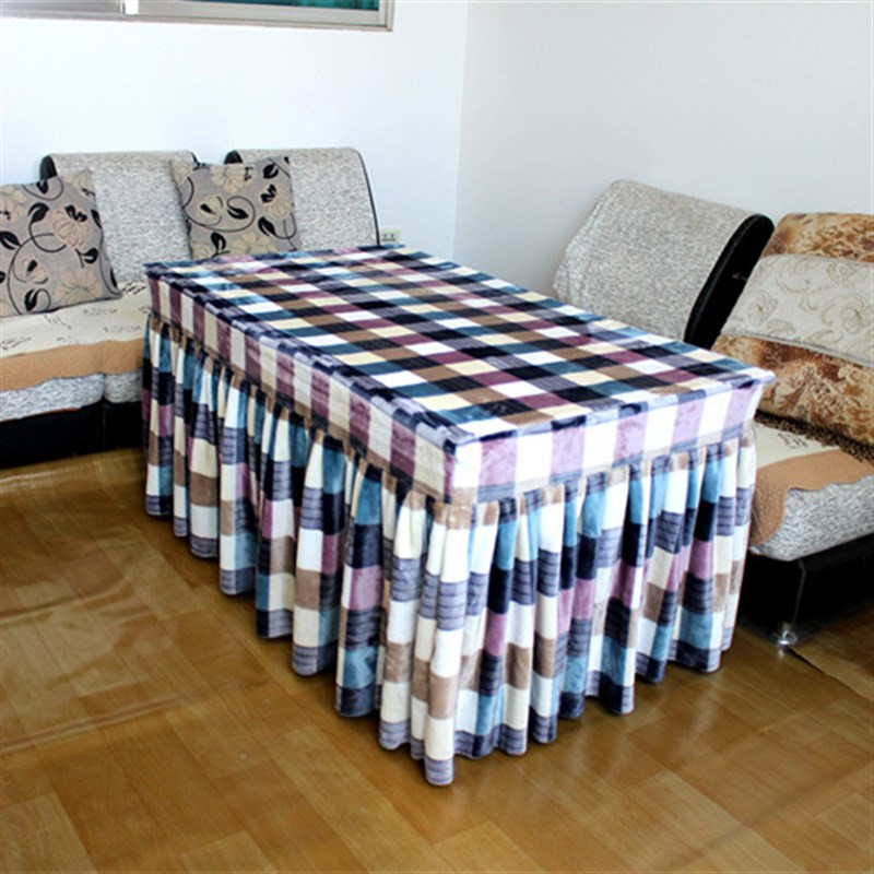 全包桌布正方形加厚长方形茶几烤火炉罩套子套取暖桌布罩加绒加厚