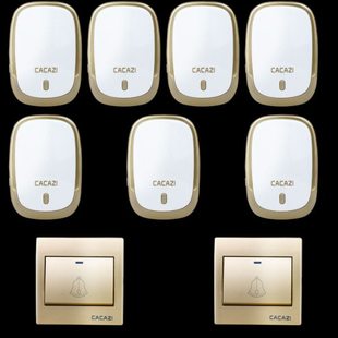 家用无线门铃86型面板2拖4 2拖5 2拖6交流遥控门铃呼叫器不用电线