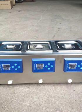 DK-8D恒温水浴槽，不锈钢内胆外壳，三孔三温水槽