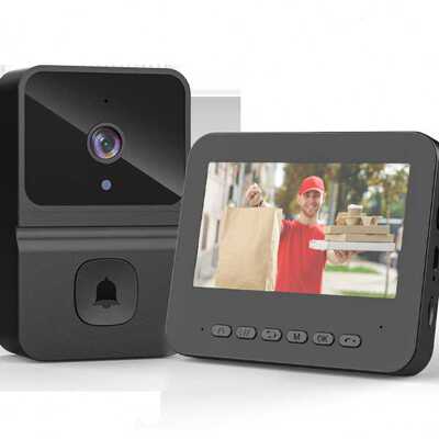 可视门铃T23pro 无线监控对讲红外夜视智能门铃带显示屏【工厂】