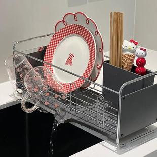 厨房沥水架台面碗碟纳架家FCY用多功碗筷盘收置物 户型收纳小