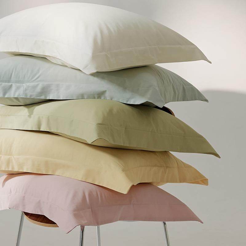 纯毛枕套磨全棉简约纯色宽边枕头套高支高EH密轻奢纯棉加厚棉头枕