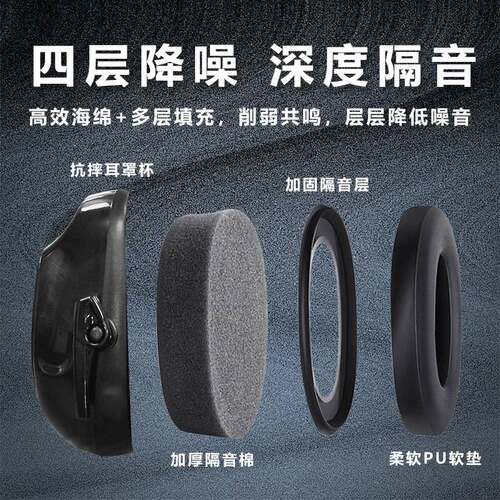 VIAN耳罩H7B颈戴式不夹头隔音耳罩工作睡眠学习工业防噪音耳罩